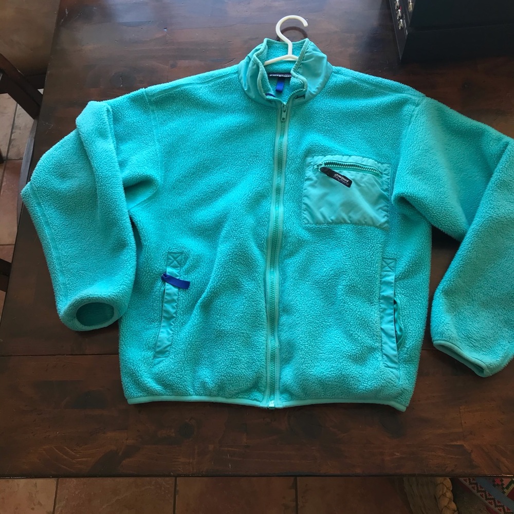 VINTAGE Patagonia deep pile fleece teal women’s 12